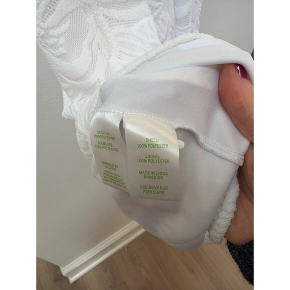 Lilly Pulitzer Girls Size 14 White Floral Textured Sleeveless Mini Dress Adjusta - Picture 5 of 5